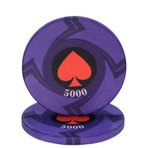 Jetons de poker en céramique violet.