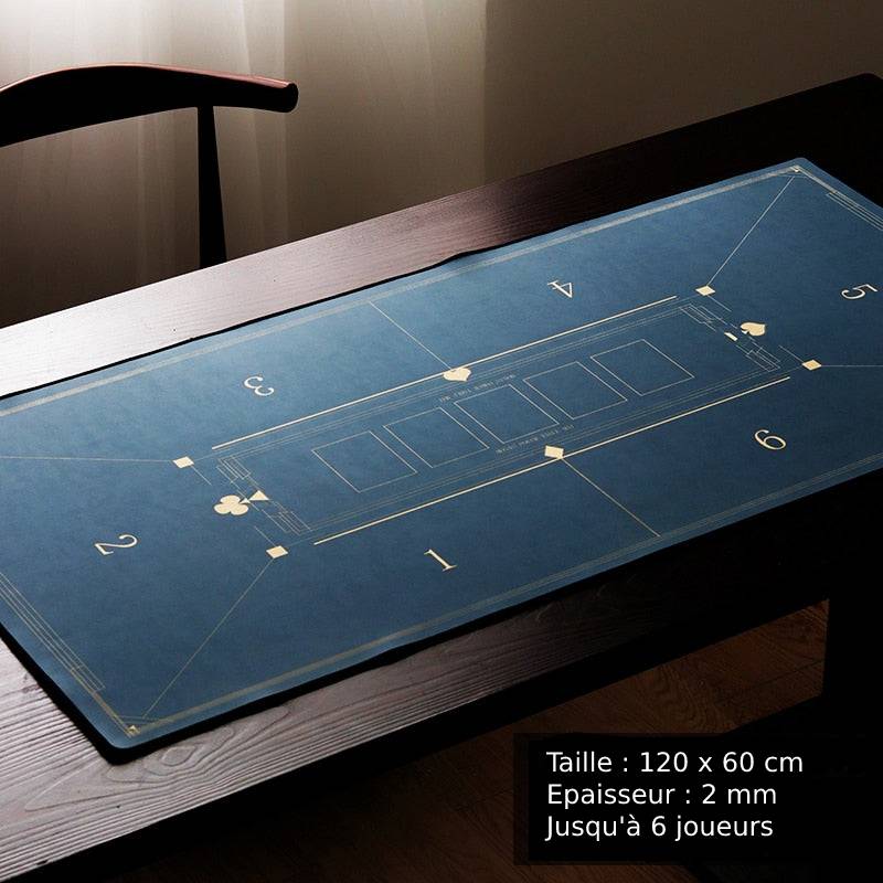 Tapis de poker professionnel 120 cm par 60 cm avec 2 mm d'épaisseur.